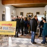 Une affiche du mouvement Appel citoyen, est visible dans le Stamm du comite